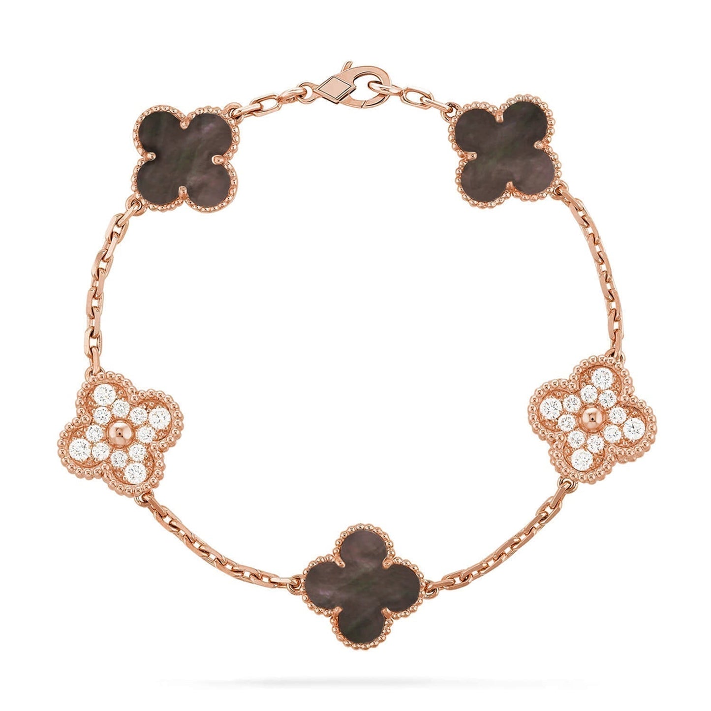 [Glow Jewelry] CLOVER 5 MOTIF GRAY MOP BRACELET COLLECTION