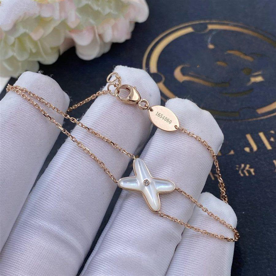 ¡®Glow Jewelry¡¯JEUX BRACELET WHITE MOP PINK GOLD 1 DIAMOND