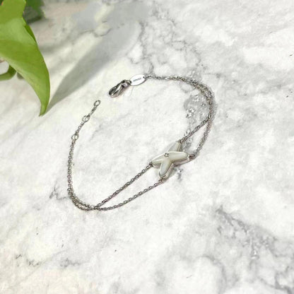 [Glow Jewelry]JEUX BRACELET WHITE MOP SILVER 1 DIAMOND