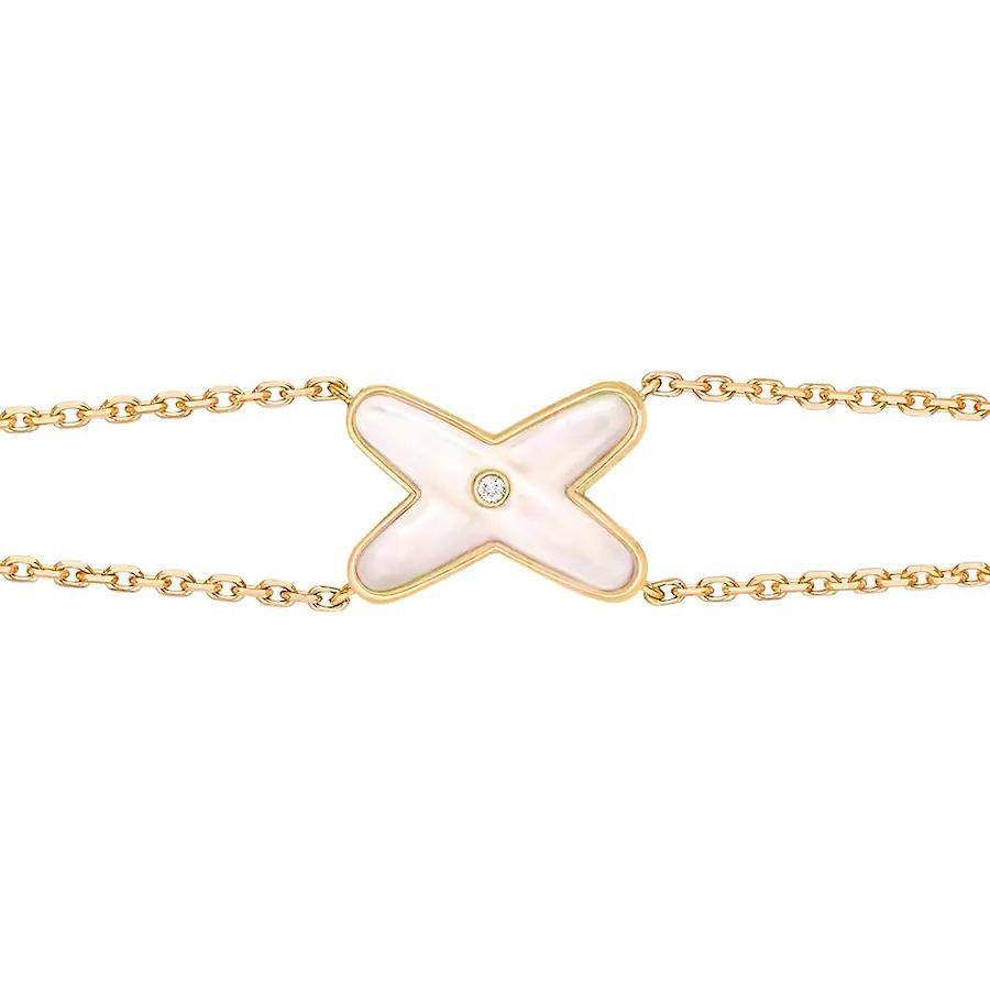 [Glow Jewelry]JEUX BRACELET WHITE MOP GOLD 1 DIAMOND