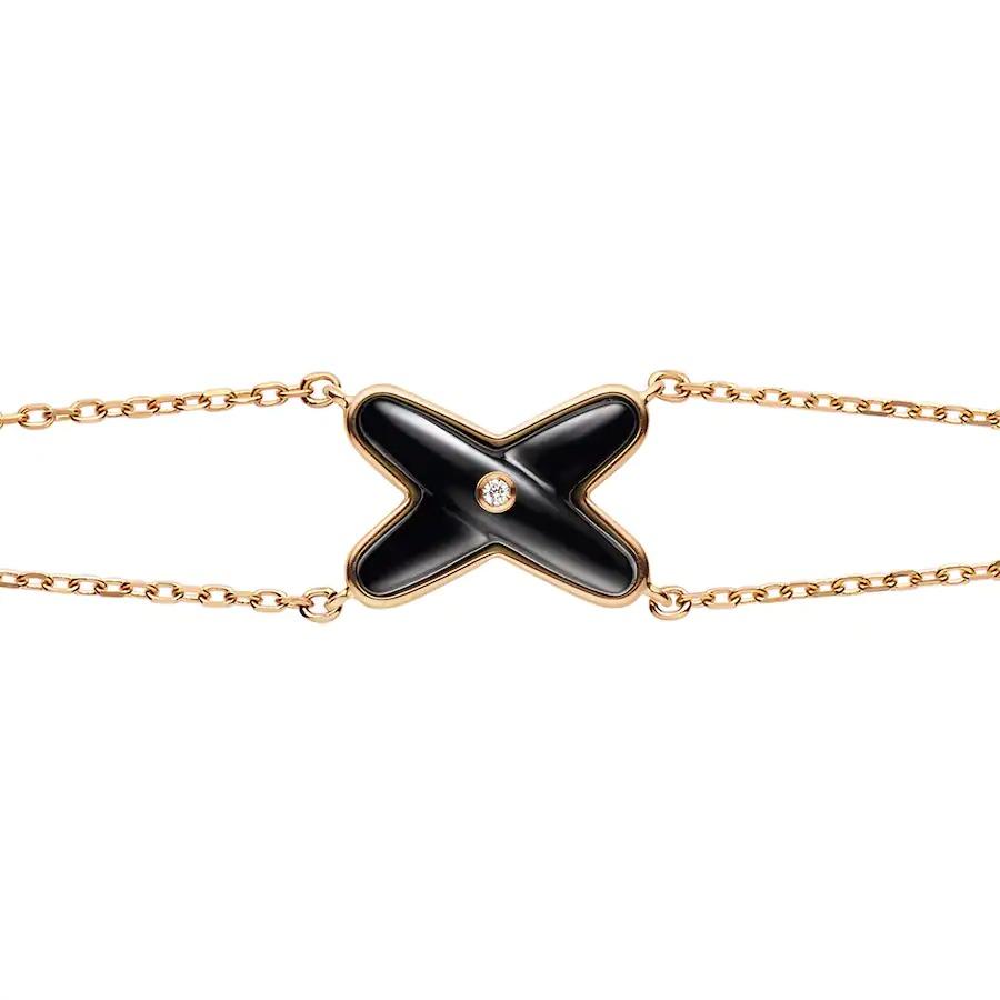 [Glow Jewelry]JEUX BRACELET ONYX PINK GOLD 1 DIAMOND