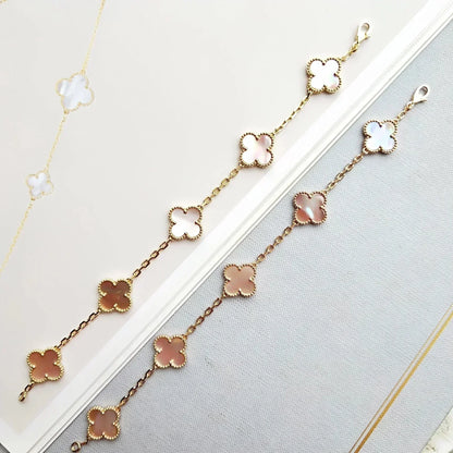 [Glow Jewelry] CLOVER 5 MOTIFS  PINK MOP BRACELET COLLECTION