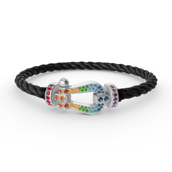 ¡®Glow Jewelry¡¯FORC LARGE HORSESHOE  COLORED DIAMOND BRACELET SILVER