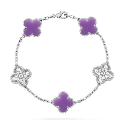 [Glow Jewelry]New CLOVER 5 MOTIF LIGHT PURPLE BRACELET COLLECTION