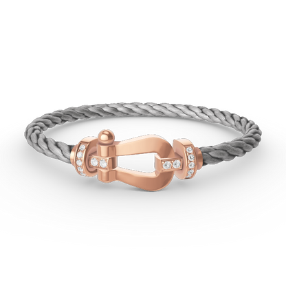 [Glow Jewelry]FORCE LARGE HORSESHOE HALF DIAMOND BRACELET ROSE GOLD