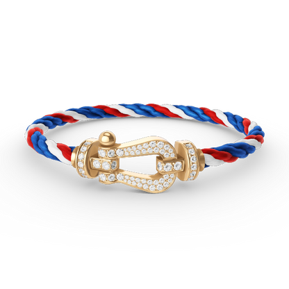 [Glow Jewelry]FORCE LARGE HORSESHOE FULL DIAMOND BRACELET GOLD