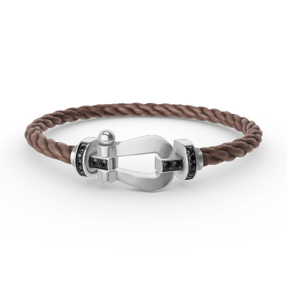 ¡®Glow Jewelry¡¯FORCE LARGE HORSESHOE BLACK DIAMOND BRACELET SILVER