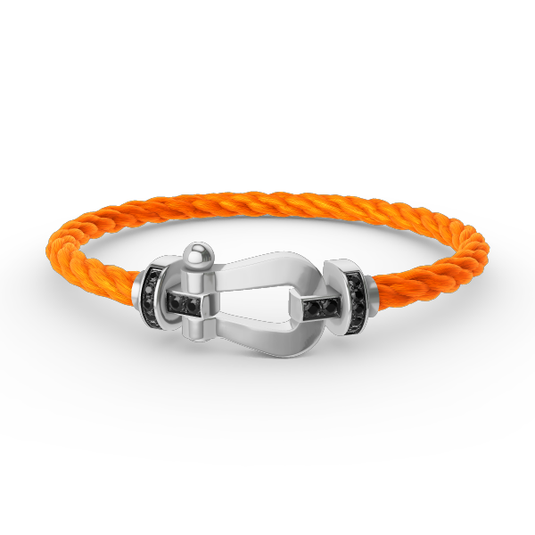 ¡®Glow Jewelry¡¯FORCE LARGE HORSESHOE BLACK DIAMOND BRACELET SILVER