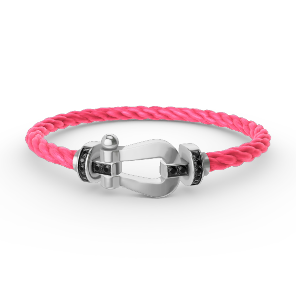 ¡®Glow Jewelry¡¯FORCE LARGE HORSESHOE BLACK DIAMOND BRACELET SILVER