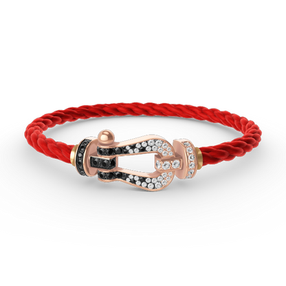 ¡®Glow Jewelry¡¯FORCE LARGE HORSESHOE BLACK WHITE DIAMOND BRACELET ROSE GOLD