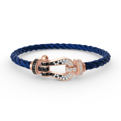 ¡®Glow Jewelry¡¯FORCE LARGE HORSESHOE BLACK WHITE DIAMOND BRACELET ROSE GOLD