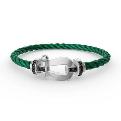 ¡®Glow Jewelry¡¯FORCE LARGE HORSESHOE BLACK DIAMOND BRACELET SILVER