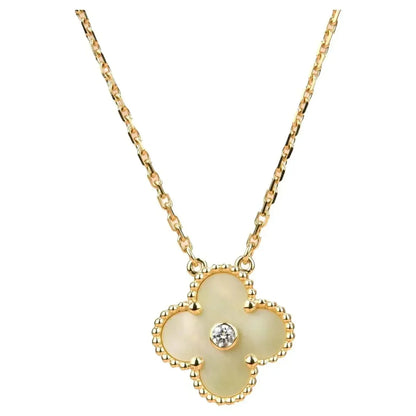 ¡®Glow Jewelry¡¯CLOVER 15MM DIAMOND GOLD MOTHER OF PEARL NECKLACE