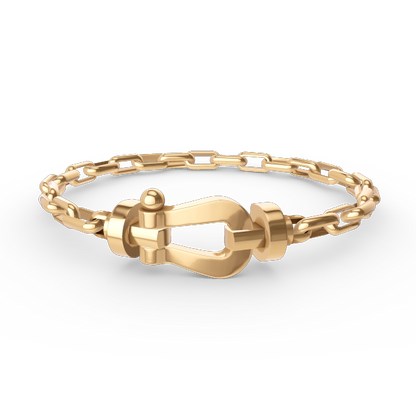 [Glow Jewelry]FORCE LARGE HORSESHOE CLASP  METAL BRACELET