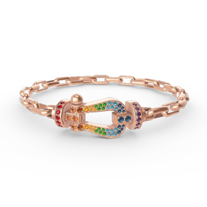 [Glow Jewelry]FORCE LARGE HORSESHOE CLASP  METAL BRACELET