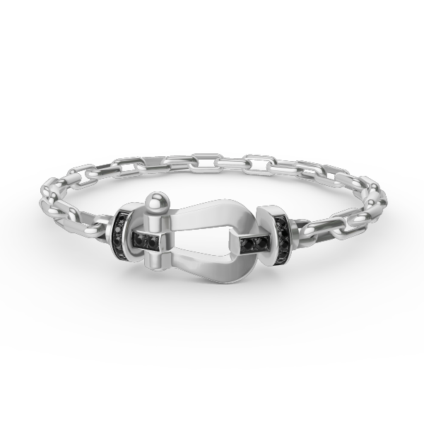 [Glow Jewelry]FORCE LARGE HORSESHOE CLASP  METAL BRACELET