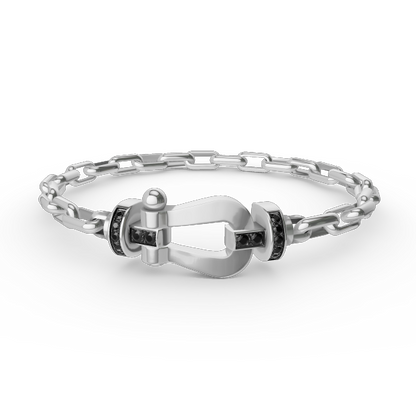 [Glow Jewelry]FORCE LARGE HORSESHOE CLASP  METAL BRACELET