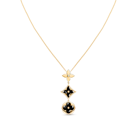 [Glow Jewelry]STAR AND SUN ONYX PINK GOLD NECKLACE
