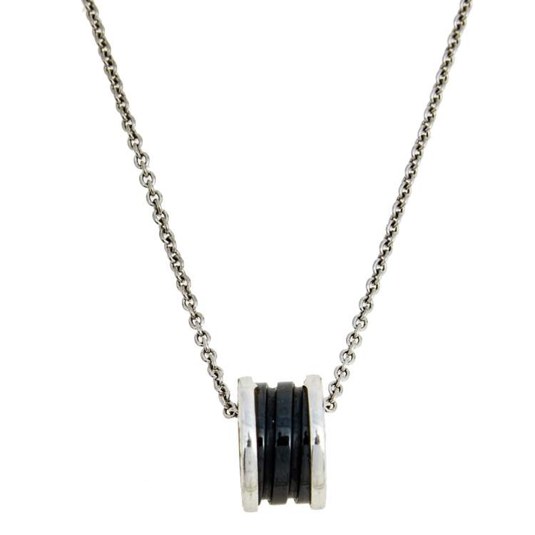[Glow Jewelry]ZERO 1 BLACK CERAMIC SILVER NECKLACE