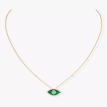 [Glow Jewelry]Lucky Eye Diamond Necklace in Rose Gold and Turquoise