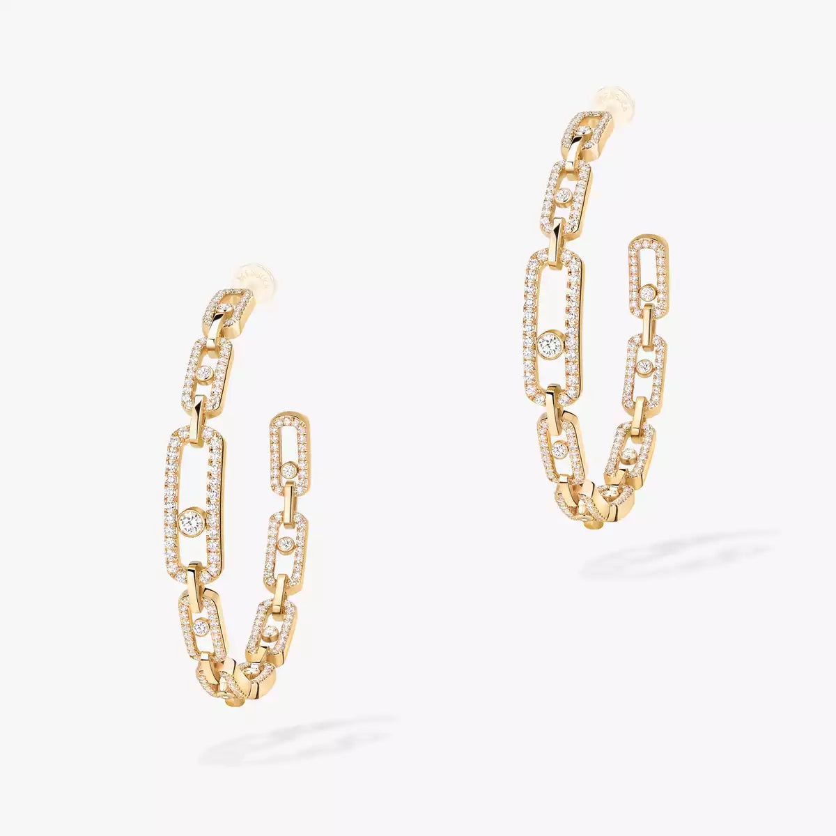 [[Glow Jewelry]Move Link Diamond Hoop Earrings
