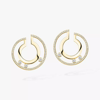 [Glow Jewelry]Move Romane Small Diamond Hoop Earrings
