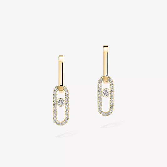[Glow Jewelry]Move Link Diamond Earrings