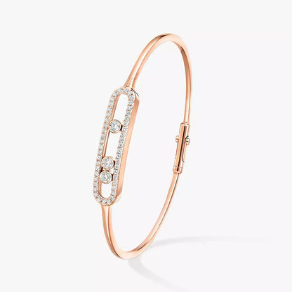 [Glow Jewelry]Move Pavé Diamond Bangle Bracelet M