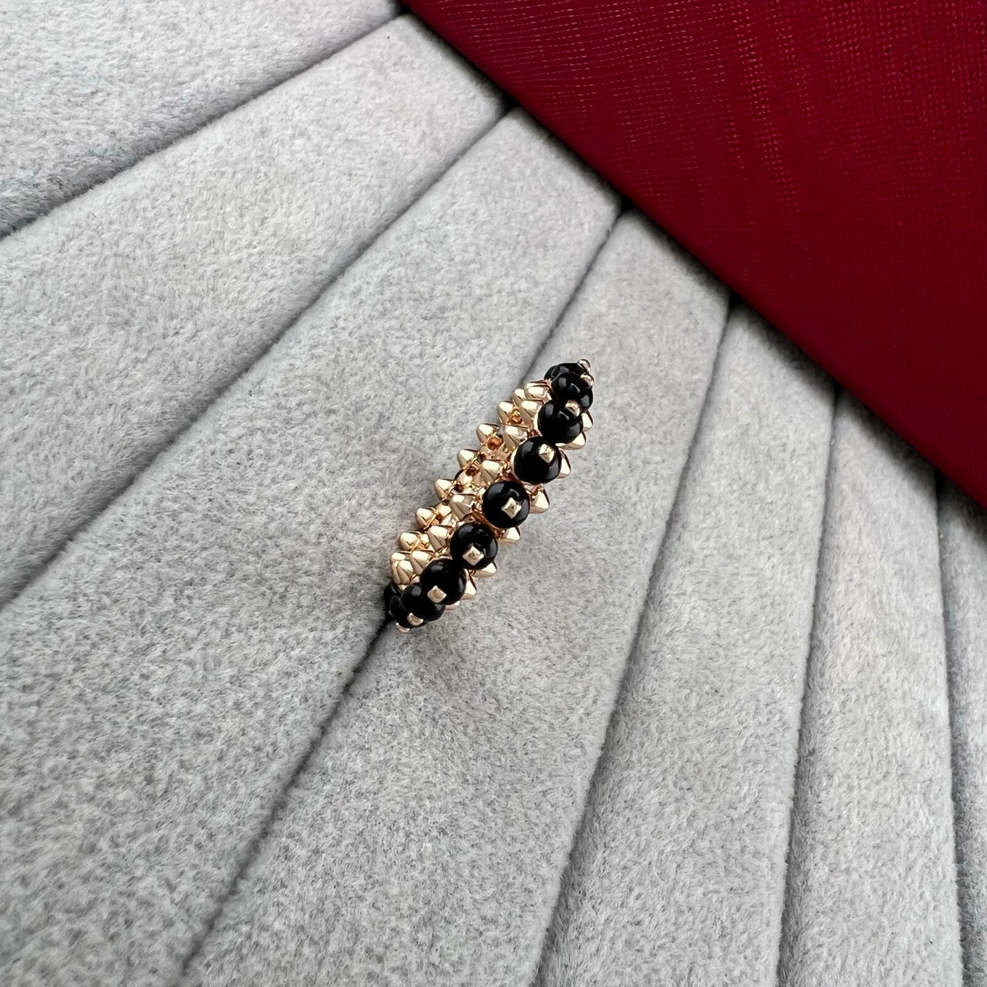 [Glow Jewelry]PYRAMID COLORED STONE STUD RING