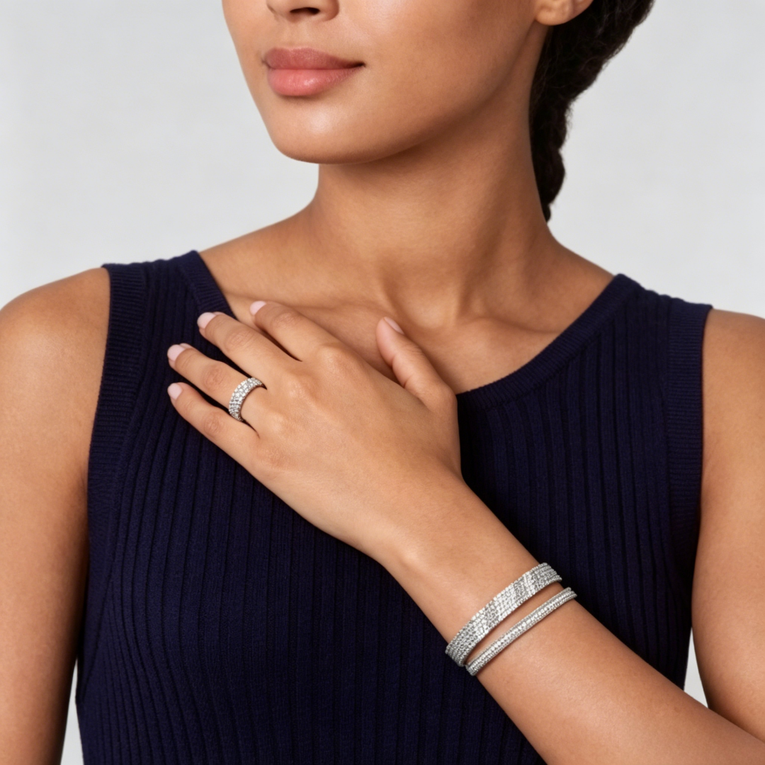 [Glow Jewelry] THREE-ROW DIAMOND RING