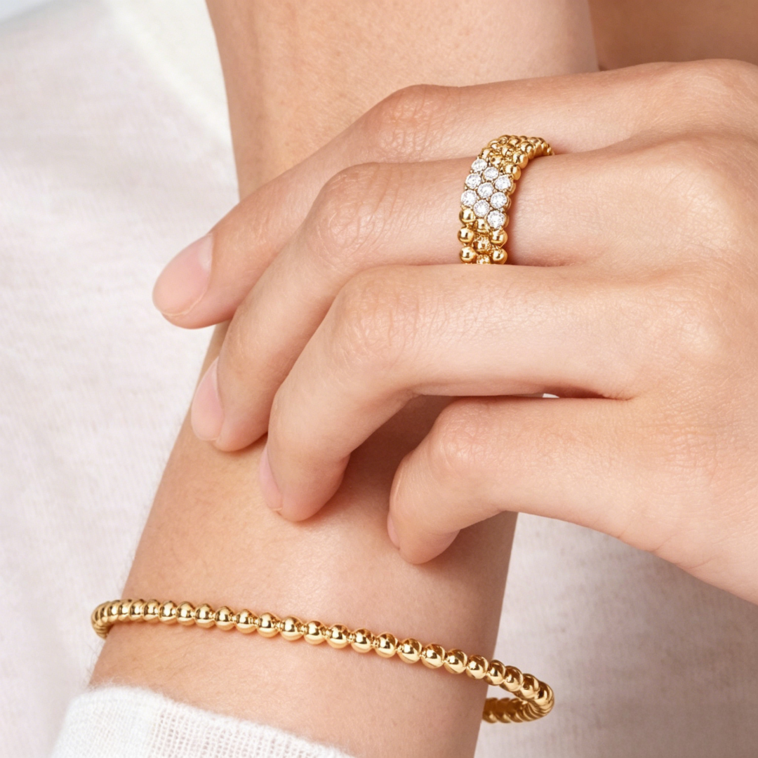[Glow Jewelry] THREE-ROW DIAMOND RING
