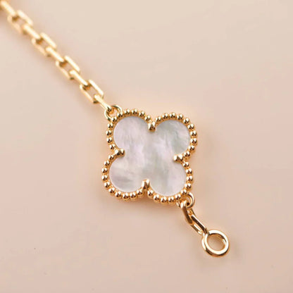 [Glow Jewelry]New CLOVER WHITE PEARL MOP 5 MOTIF BRACELET COLLECTION