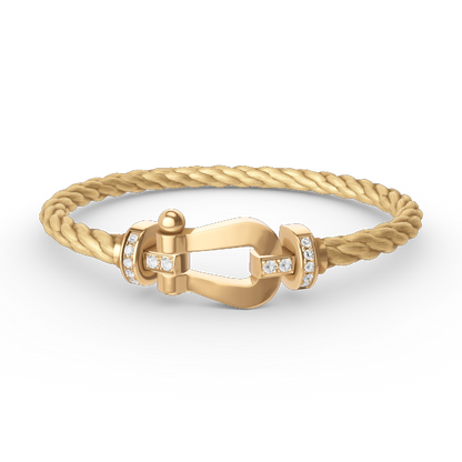 [Glow Jewelry]FORCE LARGE HORSESHOE HALF DIAMOND BRACELET GOLD