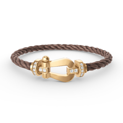 [Glow Jewelry]FORCE LARGE HORSESHOE HALF DIAMOND BRACELET GOLD
