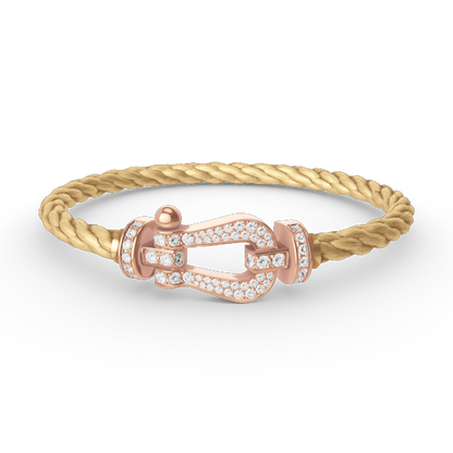 [Glow Jewelry]FORCE LARGE HORSESHOE FULL DIAMOND BRACELET ROSE GOLD