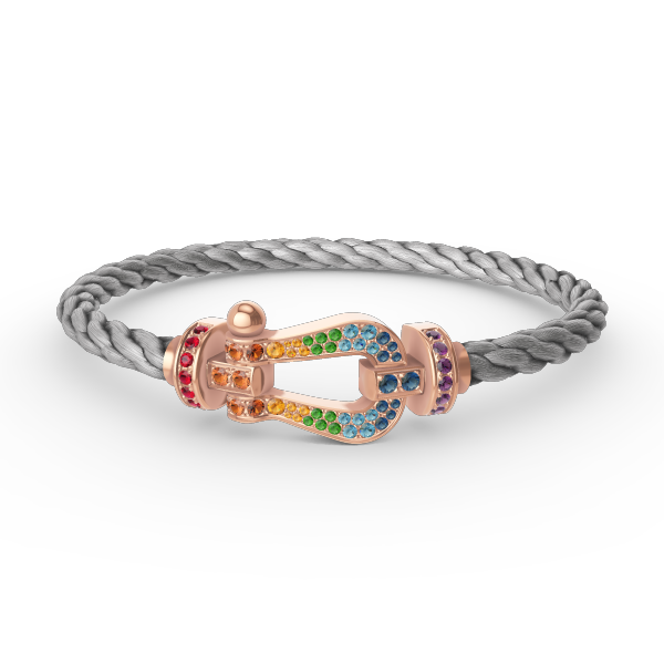 [Glow Jewelry]FORCE LARGE HORSESHOE  COLORED DIAMOND BRACELET ROSE GOLD