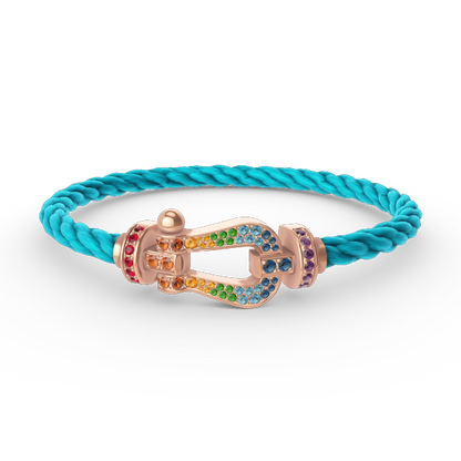 ¡®Glow Jewelry¡¯FORCE LARGE HORSESHOE  COLORED DIAMOND BRACELET ROSE GOLD