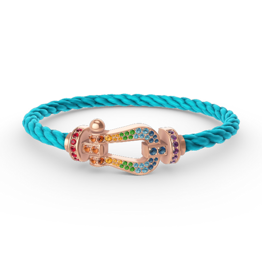 ¡®Glow Jewelry¡¯FORCE LARGE HORSESHOE  COLORED DIAMOND BRACELET ROSE GOLD