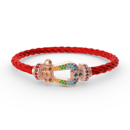 ¡®Glow Jewelry¡¯FORCE LARGE HORSESHOE  COLORED DIAMOND BRACELET ROSE GOLD