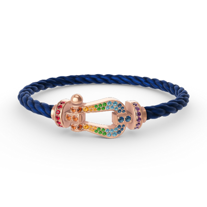 ¡®Glow Jewelry¡¯FORCE LARGE HORSESHOE  COLORED DIAMOND BRACELET ROSE GOLD