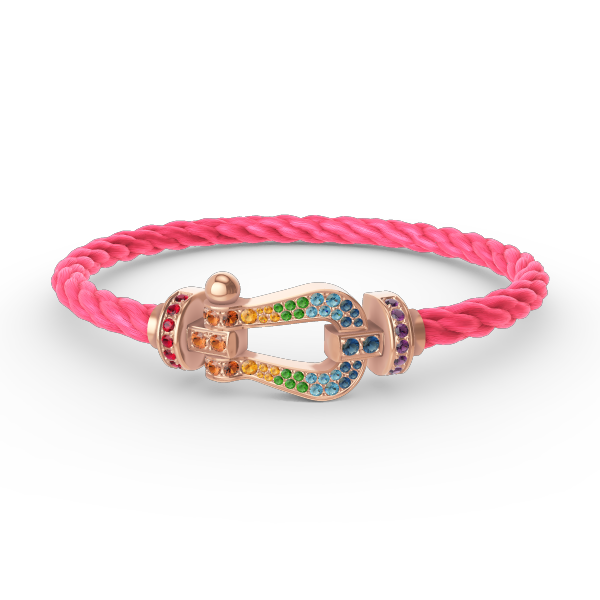 ¡®Glow Jewelry¡¯FORCE LARGE HORSESHOE  COLORED DIAMOND BRACELET ROSE GOLD