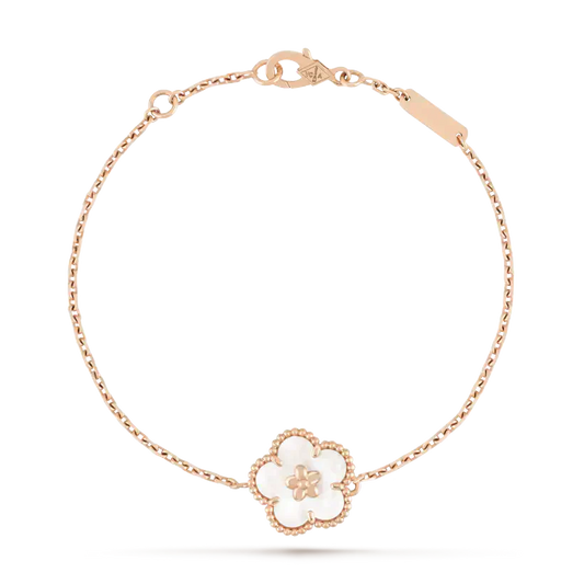 [Glow Jewelry]LUCKY WHITE MOP PLUM BLOSSOM  BRACELET