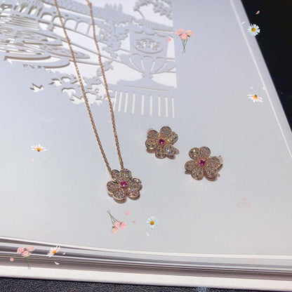 ¡®Glow Jewelry¡¯FRIVOLE PINK GOLD FLOWER DIAMOND EARRINGS