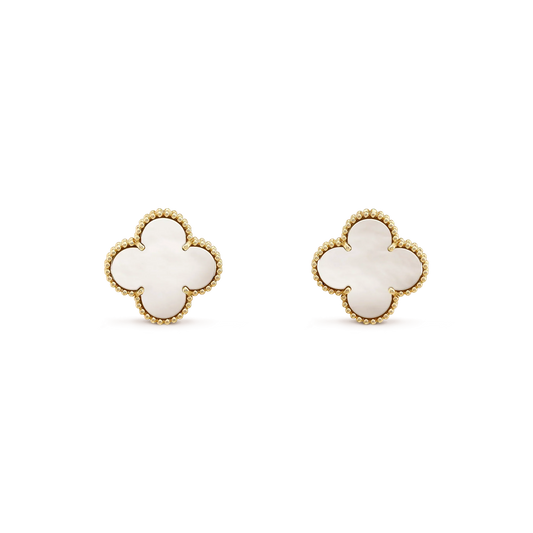 ¡®Glow Jewelry¡¯CLOVER MEDIUM 1 MOTIFS  WHITE MOP STUD EARRINGS