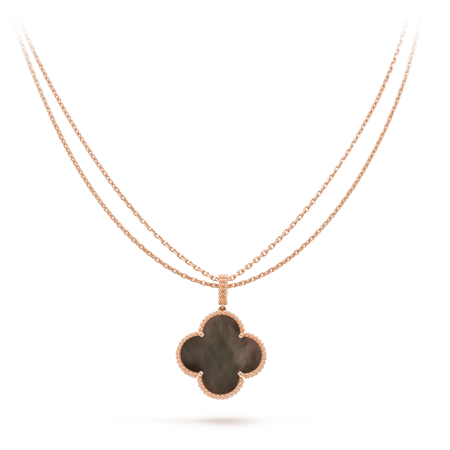 ¡®Glow Jewelry¡¯CLOVER 25MM GOLD DARK MOP BIG CLOVER NECKLACE