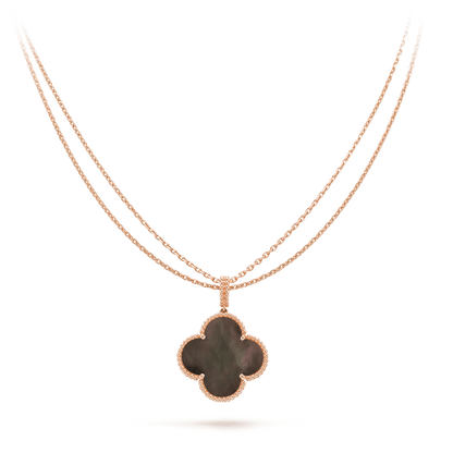 ¡®Glow Jewelry¡¯CLOVER 25MM GOLD DARK MOP BIG CLOVER NECKLACE