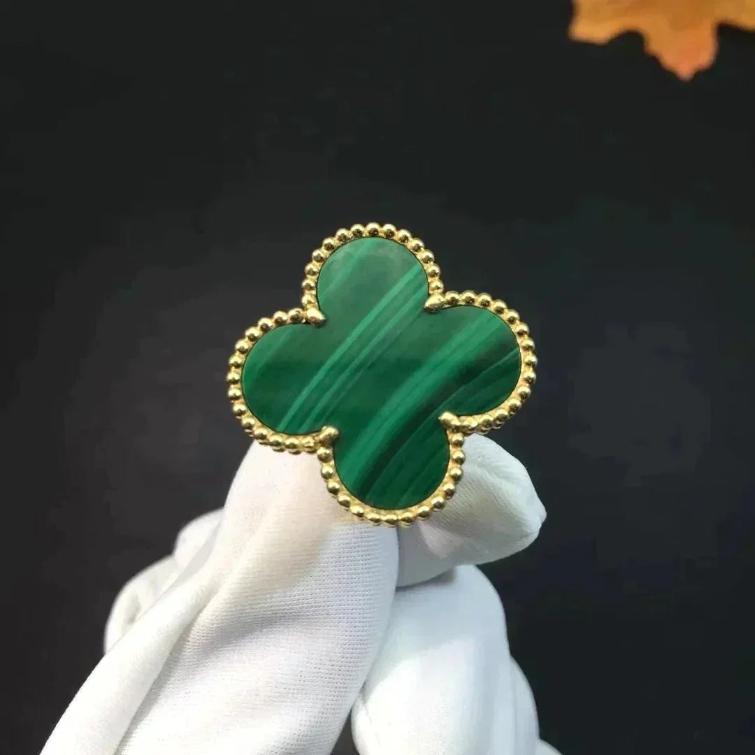 [Glow Jewelry]CLOVER MALACHITE RING