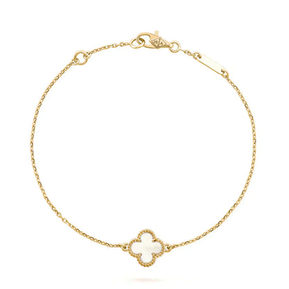 [Glow Jewelry]CLOVER WHITE MOP SINGLE FLOWER BRACELET