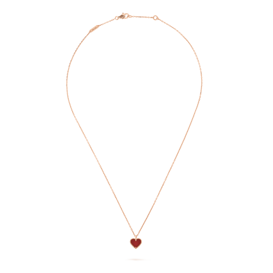 [Glow Jewelry]SWEET CLOVER CARNELIAN HEART NECKLACE