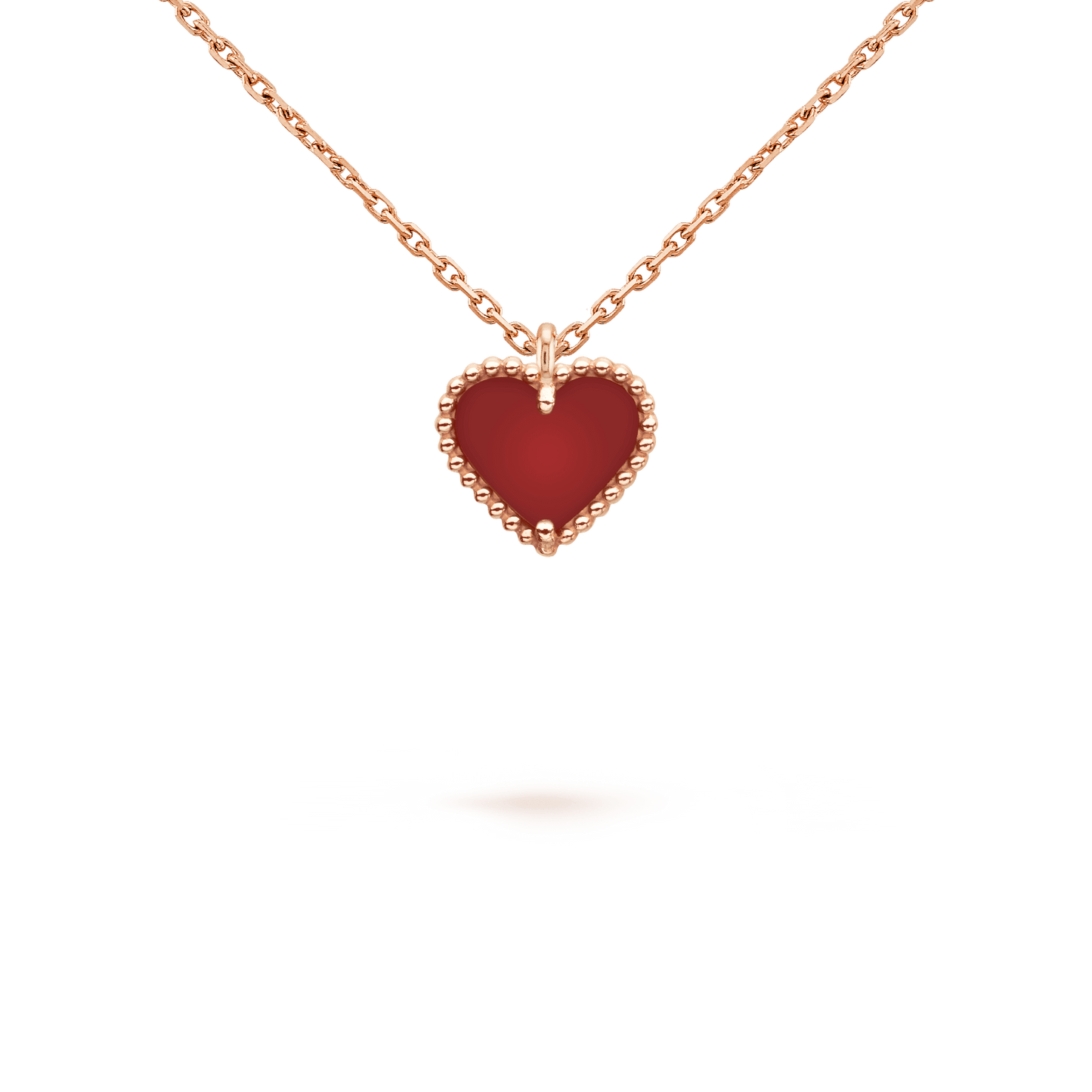 ¡®Glow Jewelry¡¯SWEET CLOVER CARNELIAN HEART NECKLACE
